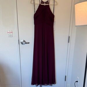 Chic Burgundy Halter Maxi Dress